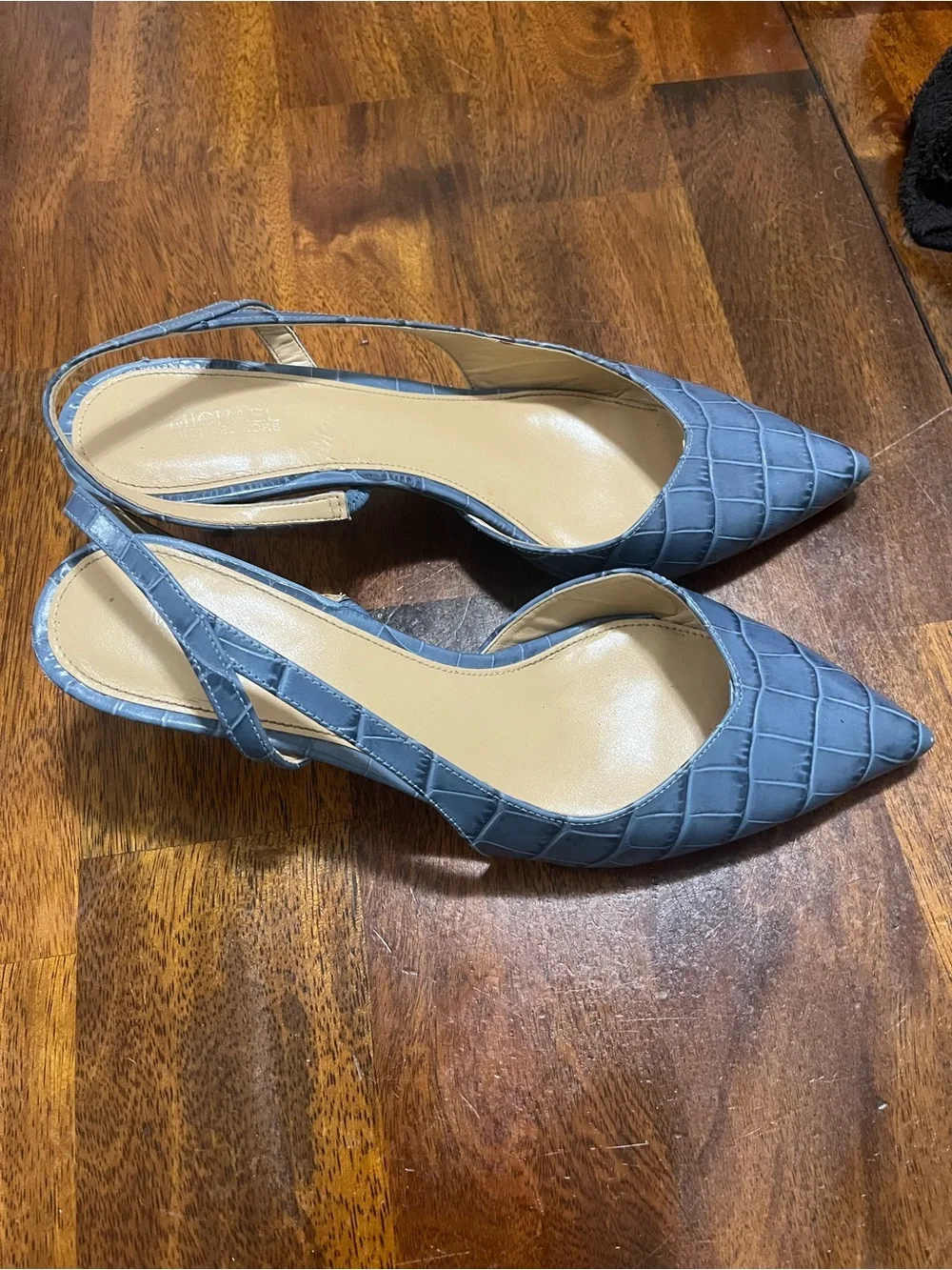 Michael Kors Light Blue Sling Back Pointed Toe Heels 8.5